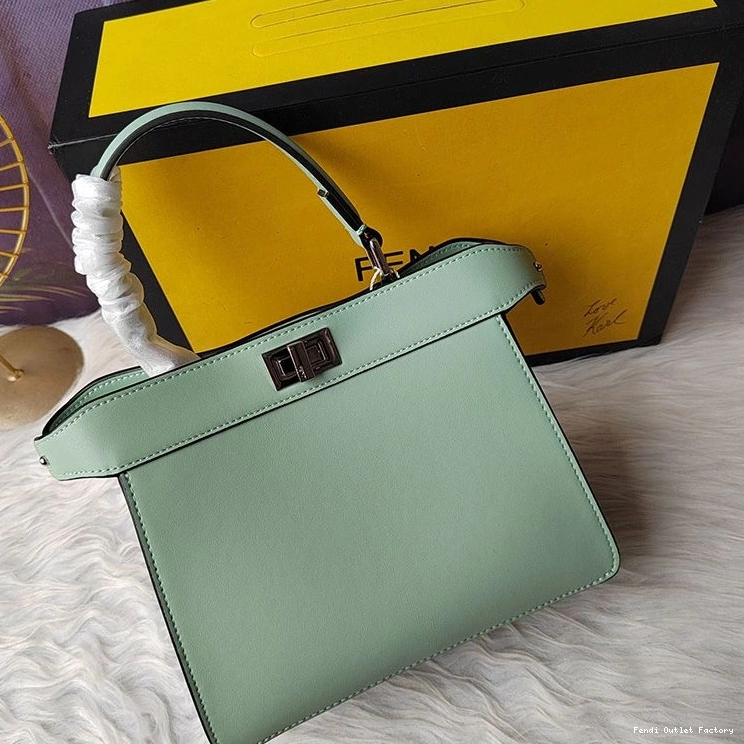 Cheap HOT Nappa ISeeU In Fendi Leather Green Peekaboo Bag Petite 0801